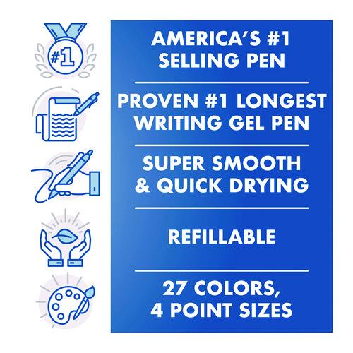 Image of Pilot® 31055 G2 Premium Gel Pen, Retractable, Extra-Fine 0.5 mm, Black Ink, Smoke/Black Barrel, 4/Pack