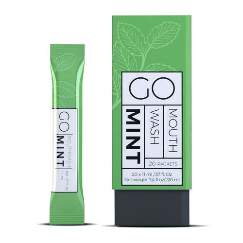 Image of Go Mouthwash MW20 Individual Mouthwash Packets, Display Pack, Mint Flavor, 0.37 oz Packet, 20/Pack