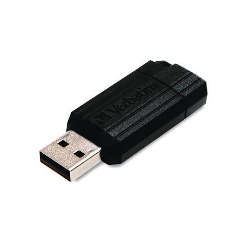Image of Verbatim® 70062 Pinstripe Usb 2.0 Flash Drive, 32 Gb, Black, 10/pack