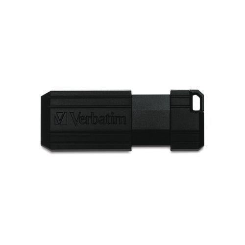 Image of Verbatim® 70062 Pinstripe Usb 2.0 Flash Drive, 32 Gb, Black, 10/pack