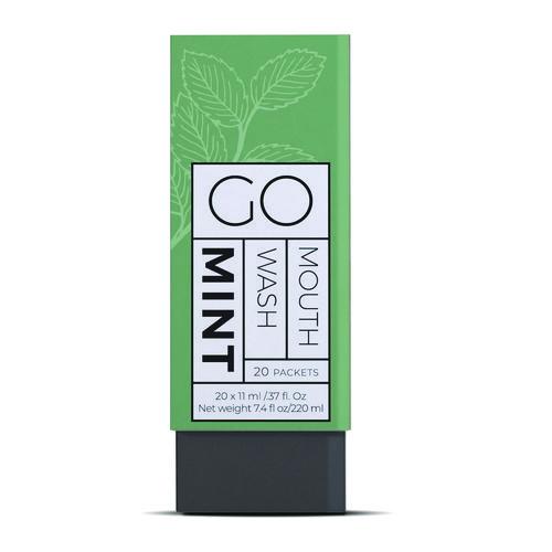 Image of Go Mouthwash MW20 Individual Mouthwash Packets, Display Pack, Mint Flavor, 0.37 oz Packet, 20/Pack