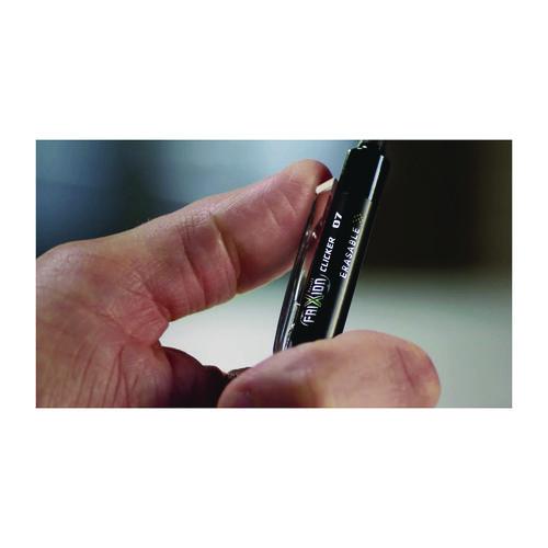 Image of PilotÂ® FriXion Ball Clicker Erasable Gel Pen, Retractable, Fine 0.7 mm, Black Ink, Black Barrel, 2/Pack