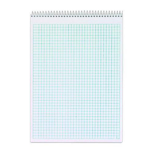 Image of TOPS 63801 Docket Graph Pad, Green Cover, Quadrille Rule (4 sq/in), (70) White Sheets