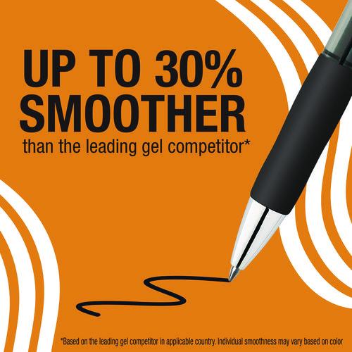 Image of BIC® RPGLP4-BLK Gel-ocity Pro Gel Pen, Retractable, Medium 0.7 mm, Black Ink, Translucent Black/Black Barrel, 4/Pack