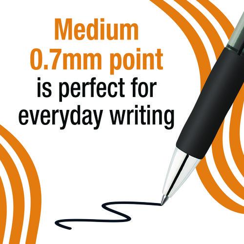 Image of BIC® RPGLP4-BLK Gel-ocity Pro Gel Pen, Retractable, Medium 0.7 mm, Black Ink, Translucent Black/Black Barrel, 4/Pack