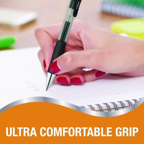 Image of BIC® RPGLP4-BLK Gel-ocity Pro Gel Pen, Retractable, Medium 0.7 mm, Black Ink, Translucent Black/Black Barrel, 4/Pack