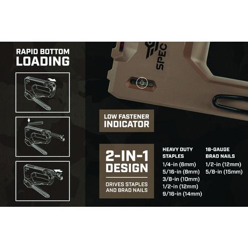 Image of Bostitch® SPEC-M50 Hi-Start Hand Tacker, T50 Style Staples (0.25" to 0.56") and 18-gauge Brads (0.5" to 0.63")