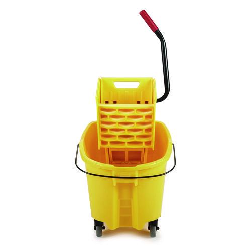 Image of Rubbermaid® Commercial FG748000YEL Wavebrake 2.0 Bucket/wringer Combos, Side-Press, 26 Qt, Plastic, Yellow