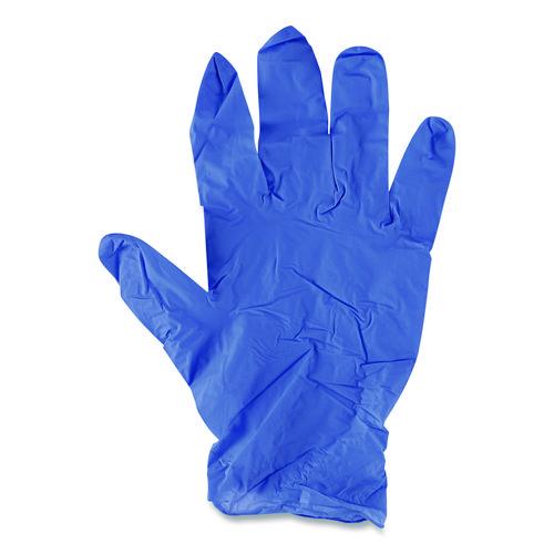 Image of Boardwalk® 380MBXA 380 Series Disposable General-Purpose Nitrile Gloves, Powder-Free, Medium, 4 mil Thick, 9.5" Long, Blue, 100/Box