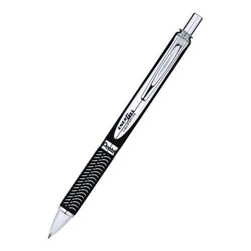 Image of Pentel® BL407ABPA EnerGel Alloy RT Gel Pen, Retractable, Medium 0.7 mm, Black Ink, Black/Aluminum Barrel