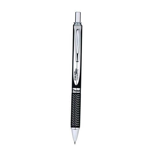 Image of Pentel® BL407ABPA EnerGel Alloy RT Gel Pen, Retractable, Medium 0.7 mm, Black Ink, Black/Aluminum Barrel
