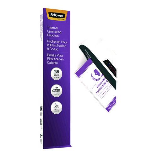 Image of Fellowes® 52455 Laminating Pouches, 3 mil, 9" x 14.5", Clear Gloss, 100/Pack