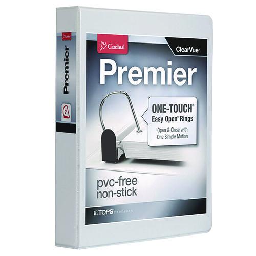 Image of Cardinal® 10320 Premier Easy Open Clearvue Locking Slant-D Ring Binder, 3 Rings, 2" Capacity, 11 X 8.5, White