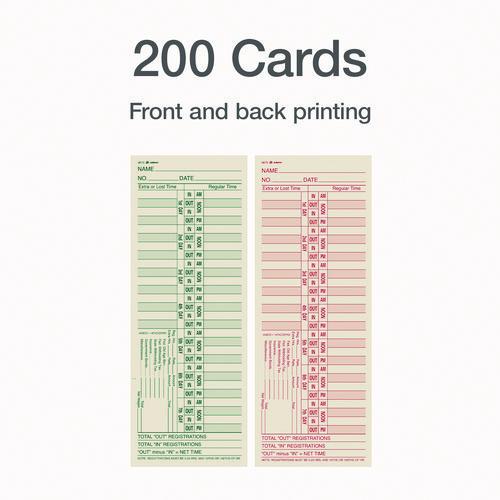 Image of Adams® 9675-200 Time Cards for Acroprint, Amano and Lathem Time Clocks, Two Sides, Bi-Weekly, 3.38 x 9, 200/Pack