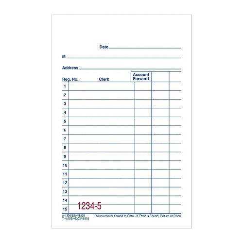 Image of AdamsÂ® Multipart General-Purpose Sales Pad, Two-Part Carbonless, 3.34 x 5.13, 50 Forms/Pad, 10 Pads/Pack