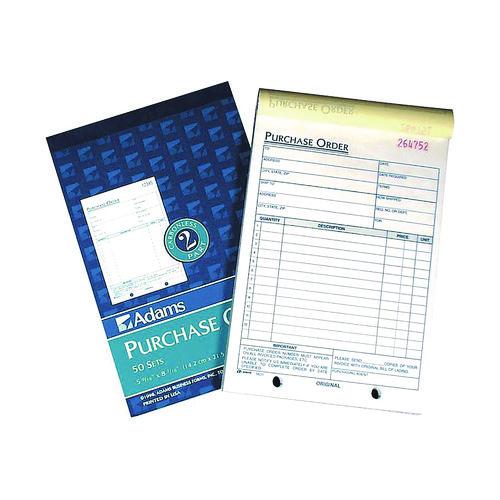 Image of Adams® DC5831-10 Multipart Purchase Order Pad, Two-Part Carbonless, 7.94 x 5.56, 50 Forms/Pad, 10 Pads/Pack