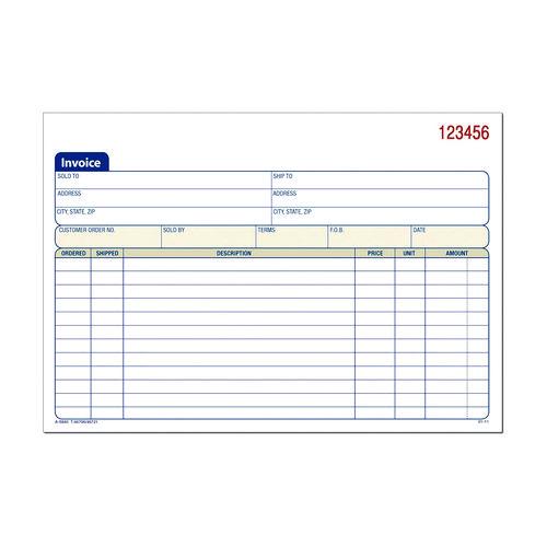 Image of Adams® TC5840 Multipart General-Purpose Invoice Pad, Three-Part Carbonless, 7.94 x 5.56, 50 Forms Total