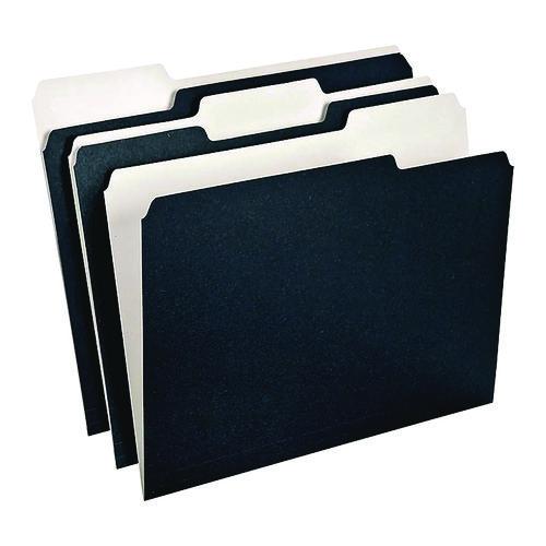 Image of Ampad® 16101EE Earthwise Pendaflex File Folders, 1/3-Cut Tabs: Assorted, Letter Size, Black/White, 50/Box