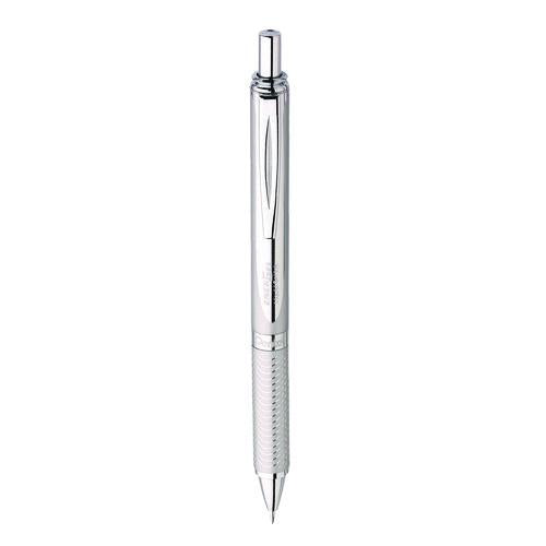 Image of Pentel® BL407BP EnerGel Alloy RT Gel Pen, Retractable, Medium 0.7 mm, Black Ink, Polished Aluminum Barrel