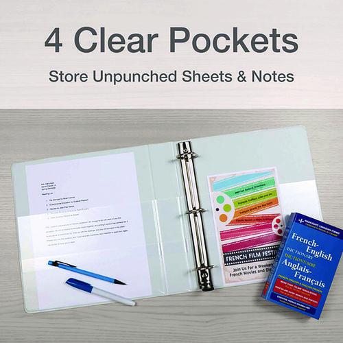 Image of CardinalÂ® Premier Easy Open Clearvue Locking Slant-D Ring Binder, 3 Rings, 1" Capacity, 11 X 8.5, White