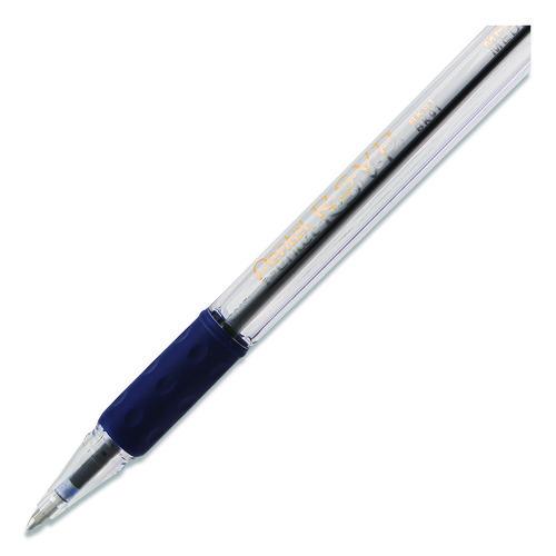 Image of Pentel® BK91-C R.s.v.p. Ballpoint Pen, Stick, Medium 1 Mm, Blue Ink, Clear/blue Barrel, Dozen