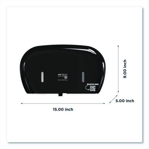 Image of Papernet® 419485 HyTech Seas Mini JRT Twin Dispenser, 5.5 x, 15.7 x 9.8, Black