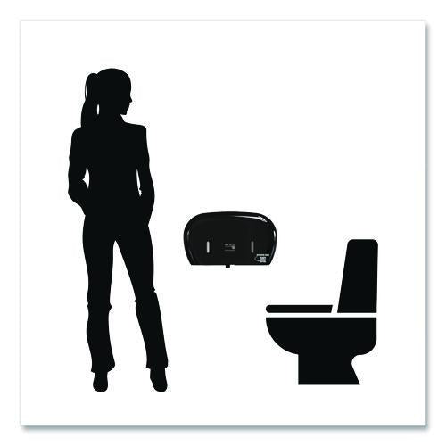 Image of Papernet® 419485 HyTech Seas Mini JRT Twin Dispenser, 5.5 x, 15.7 x 9.8, Black