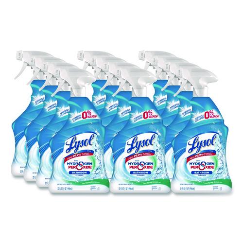 Image of LYSOL® Brand 19200-99828 Bathroom Cleaner with Hydrogen Peroxide, Cool Spring Breeze, 32 oz Trigger Spray Bottle, 12/Carton
