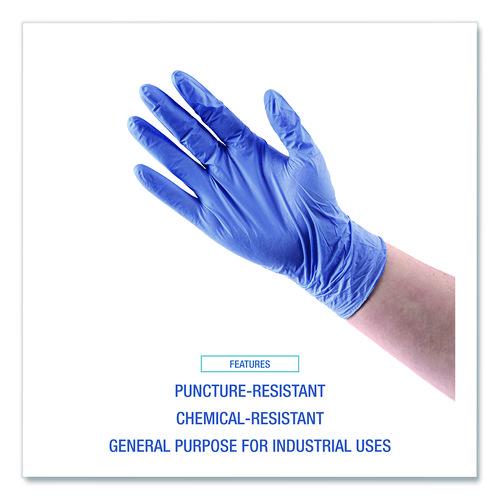 Image of Boardwalk® 380MBXA 380 Series Disposable General-Purpose Nitrile Gloves, Powder-Free, Medium, 4 mil Thick, 9.5" Long, Blue, 100/Box
