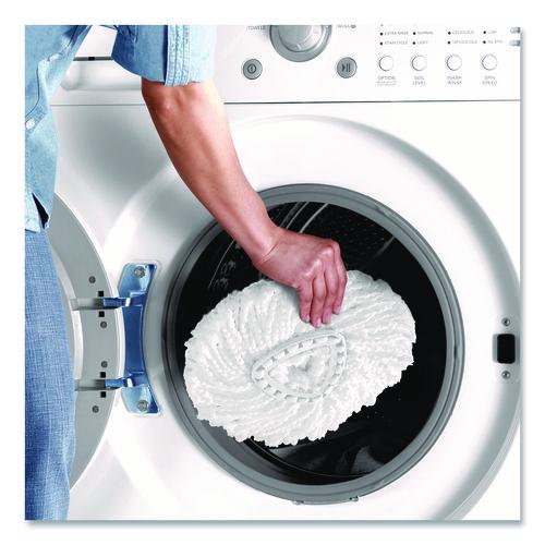 Image of O-Cedar® 148473EA EZWring Spin Mop System, White Microfiber Head, Up to 51" Adjustable Red/Gray Plastic Handle