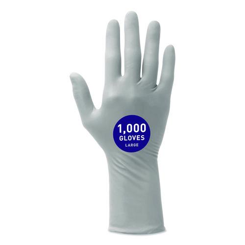 Image of Kimtech 53140 STERLING Nitrile-Xtra Exam Gloves, Powder-Free, AQL 1.0, Large, 3.5 mil Thick, 12" Long, Gray, 100/Box, 10 Boxes/Carton