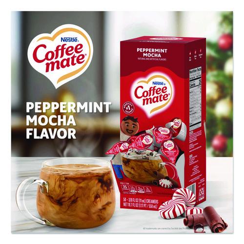 Image of Coffee mate® Liquid Coffee Creamer, Peppermint Mocha, 0.38 Oz Mini Cups, 50/box