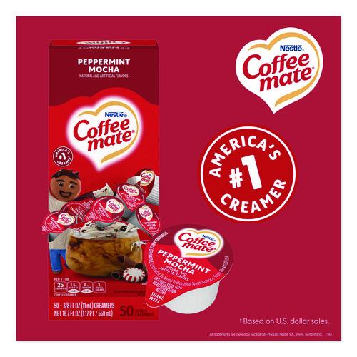 Image of Coffee mate® Liquid Coffee Creamer, Peppermint Mocha, 0.38 Oz Mini Cups, 50/box