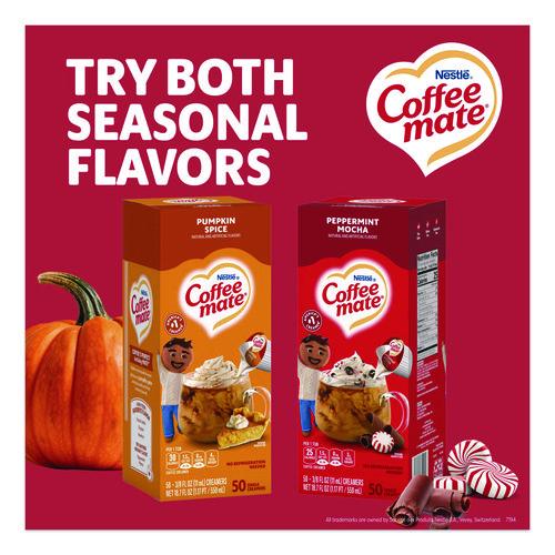 Image of Coffee mate® Liquid Coffee Creamer, Peppermint Mocha, 0.38 Oz Mini Cups, 50/box
