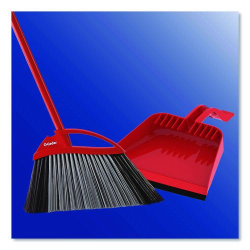 Image of O-Cedar® 168020EA PowerCorner Pet Pro Broom and Step-On Dust Pan, 56" Length, Red/Black/Gray