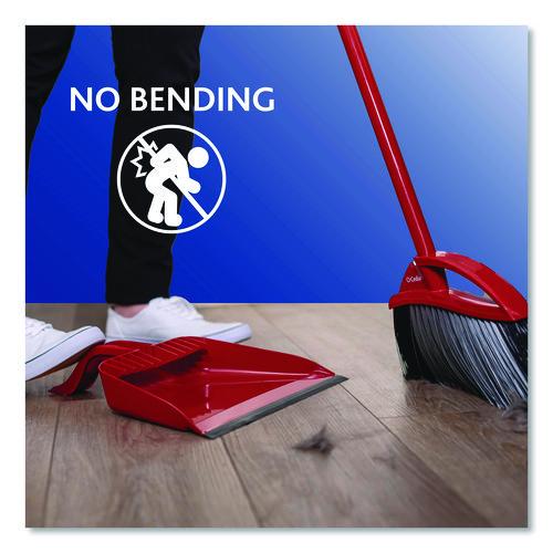 Image of O-Cedar® 168020EA PowerCorner Pet Pro Broom and Step-On Dust Pan, 56" Length, Red/Black/Gray