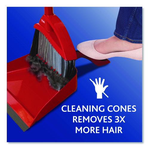 Image of O-Cedar® 168020EA PowerCorner Pet Pro Broom and Step-On Dust Pan, 56" Length, Red/Black/Gray