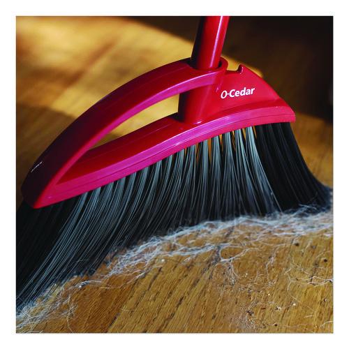 Image of O-Cedar® 168020EA PowerCorner Pet Pro Broom and Step-On Dust Pan, 56" Length, Red/Black/Gray