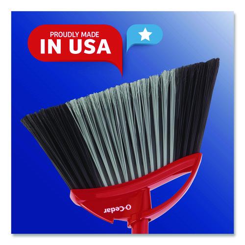 Image of O-Cedar® 168020EA PowerCorner Pet Pro Broom and Step-On Dust Pan, 56" Length, Red/Black/Gray