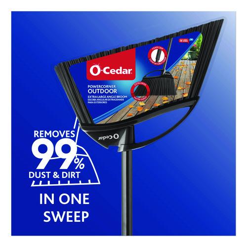 Image of O-Cedar® 168215EA Outdoor PowerCorner Angle Broom, 55" Length, Black/Gray