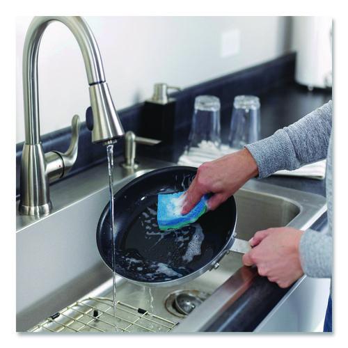 Image of O-Cedar® 169431PK Scrunge Non-Scratch Scrub Sponge, 2.63 x 4.25, 1" Thick, Green/Blue, 2/Pack