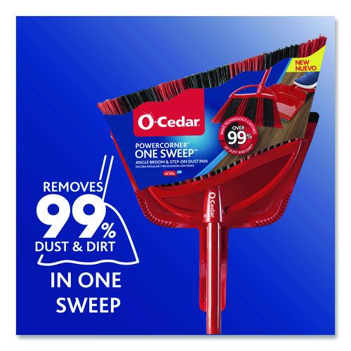 Image of O-Cedar® 172134EA One Sweep LG Broom with Dustpan, 57" Length, Red/Black/Gray