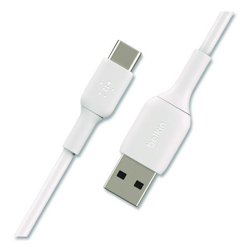 Image of Belkin® CAB001BT1MWH2PK BOOST CHARGE USB-C to USB-A Cable, 3.3 ft, White, 2/Pack