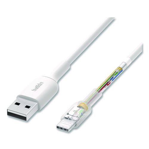 Image of Belkin® CAB001BT1MWH2PK BOOST CHARGE USB-C to USB-A Cable, 3.3 ft, White, 2/Pack