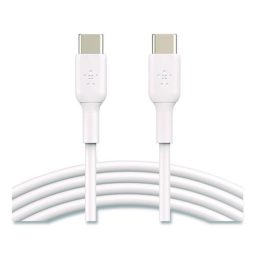 Image of Belkin® CAB003BT1MWH2PK BOOST CHARGE USB-C to USB-C Cable, 3.3 ft, White, 2/Pack