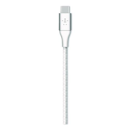 Image of Belkin® CAB025FQ2MWH BOOST CHARGE Braided USB-C to USB-C Cable, 6.6 ft, White
