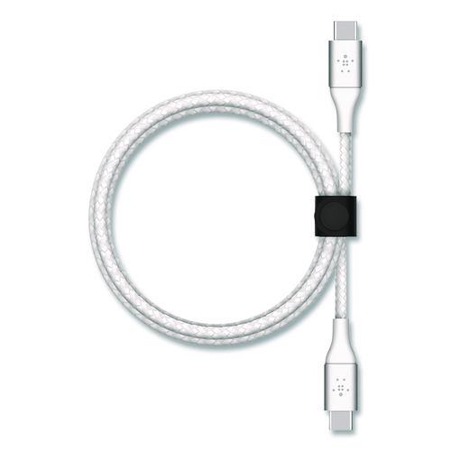 Image of Belkin® CAB025FQ2MWH BOOST CHARGE Braided USB-C to USB-C Cable, 6.6 ft, White
