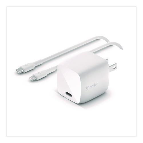 Image of Belkin® WCA005DQ1MWH-B5 BOOST CHARGE USB-C PD 3.0 PPS Wall Charger + USB-C to Lightning Cable, White