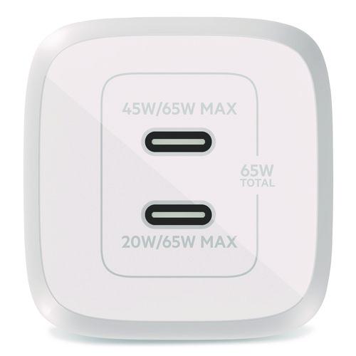 Image of Belkin® WCH013DQWH BOOST CHARGE Pro Dual USB-C GaN Wall Charger with PPS, White