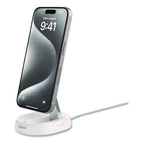 Image of BelkinÂ® BOOST CHARGE Pro Convertible Magnetic Wireless Charging Stand, Qi2 Wireless Charging, 15 W, White